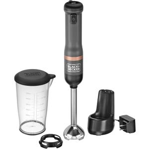 BLACK+DECKER Kitchen Wand Cordless Immersion Blender, Hand Blender with Charging Dock, Grey