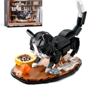 Tuxedo Cat Building Sets for Adult,Animal Black Cat Building Blocks Toy with Display Base,Home or Office Decor,Gift for Teens Kid Boys Girls 8+ (1200pcs)