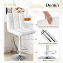 DUMOS Bar Stools Set of 2, 24-inch Counter Height Bar Stools, Upholstered Modern Kitchen Barstools with Metal Base, PU Leather Saddle Stools for Kitchen Island, Snowy White