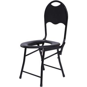 Lightweight Potty Chair Bedside Commode Seat Pregnant Bath Stool Folding Portable Toilet for Seniors, Disabled with Non-Slip Leg Pad Max.80 kg