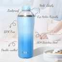 Insulated Water Bottle for Women, 24 oz Stainless Steel Water Bottles, Double Walled, 2 Lids (Chug & Tumbler) - Hydrate & Caffeinate,Available Gift Wrapping