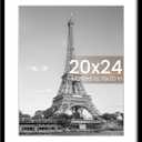 Upsimples 20x24 Picture Frame, Display Pictures 16x20 with Mat or 20 x 24 Without, Wall Hanging Poster Frames, Black, 1 Pack