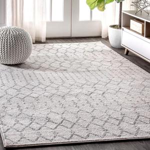 JONATHAN Y Boho Vintage Diamond Cream/Gray Indoor Area Rug 5X8 ft, Moroccan Hype for Living Room, Bedroom, Kitchen, Office, Easy-Cleaning, High Traffic, Pet-Friendly, Non-Shedding (MOH101B-5) (5'3" x 7'7" (Rectangular))