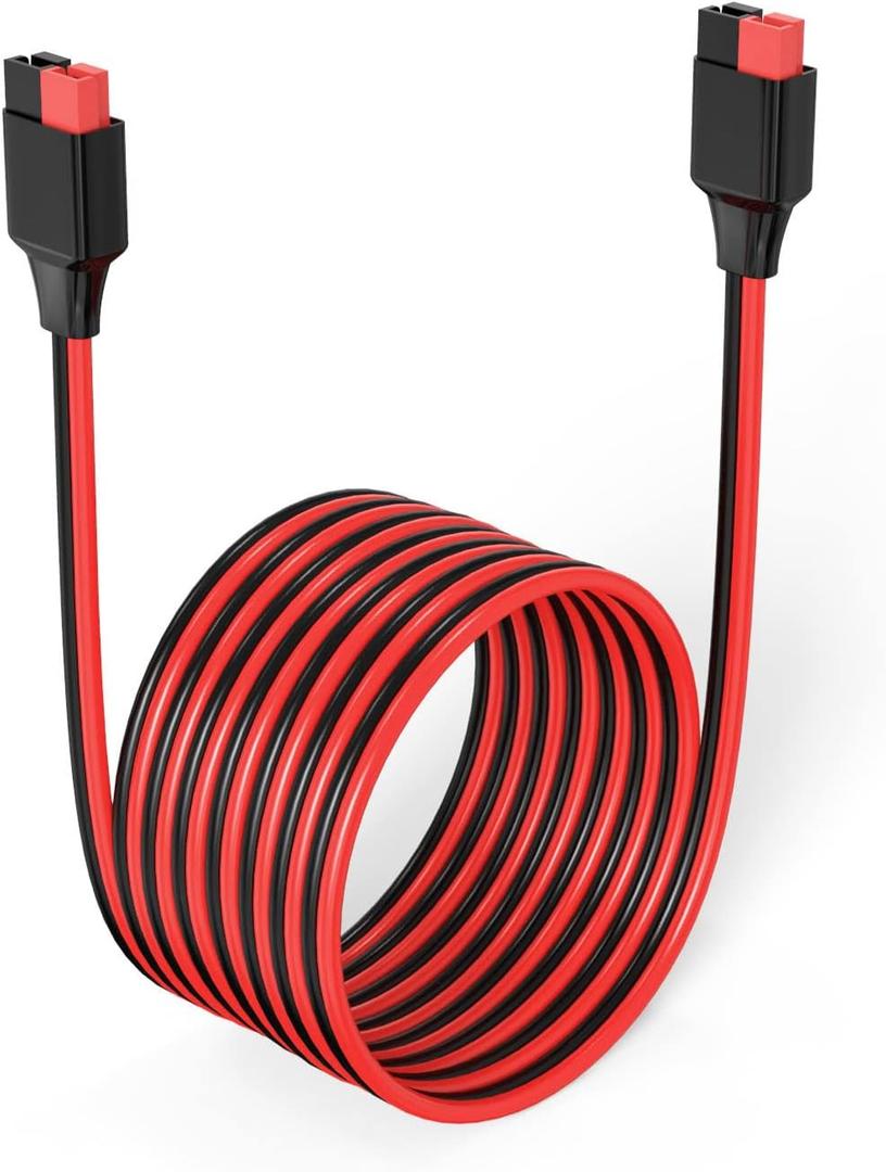 12AWG 20FT Anderson Extension Cable 2 6 10 20 35 50FT Solar Extension Cable Anderson Connector for Portable Power Station Solar Generator Solar Panel (20FT)