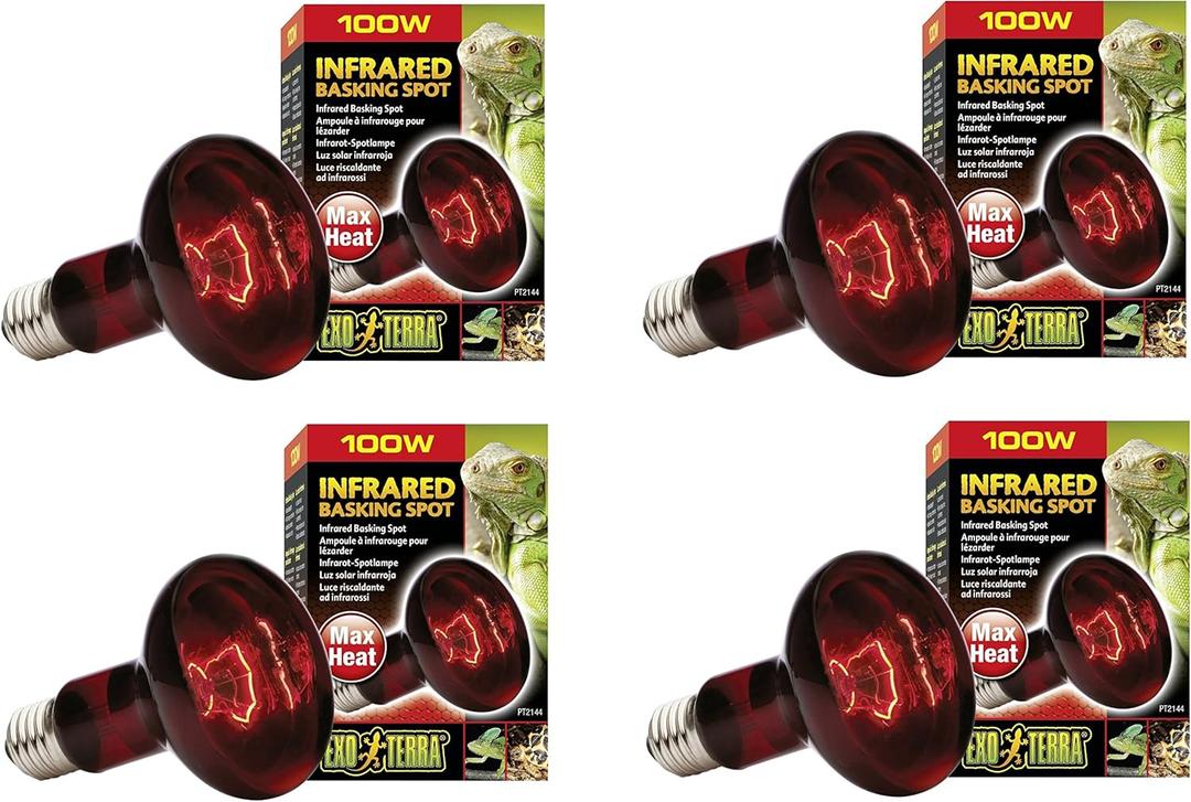 Exo Terra Heat-Glo Infrared Spot Lamp, 100-Watt/120-Volt (4 Pack)