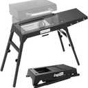 Foldable Griddle Stand for Blackstone 17 & 22 Inch - Heavy-Duty Outdoor Grill Table with Adjustable Legs, Side Shelf, Utensil Hooks - Portable BBQ Stand for Camping, Tailgating, Backyard