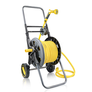 Hose Reel Cart with Wheels, Include 100FT Water Hose and Sprayer Nozzle, Portable Garden Hose Set for Watering Flowers, Cleaning Floors, Washing Cars Outside