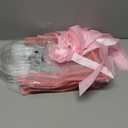 24 Pcs Clear Gift Bags with Handle, Plastic Party Favor Bags with Bow Ribbon, Reusable Candy Treat Goodie Tote for Valentine's Day Wedding Bridesmaid Baby Shower Birthday, 8 x 8 x 3 Inches(Pink)