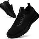 Puweco Men's Slip on Lightweight Walking Shoes Non Slip Breathable Running Shoes Comfort Tennis Workout Gym Sneakers with Shoelace 44