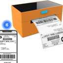 Bluetooth Thermal Shipping Label Printer, 4x6 Label Printer for Shipping Packages, Support iOS, iPhone, iPad, Android, Mac and Windows, Used for Amazon, Ebay, Shopify, Etsy, USPS,UPS, Orange