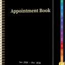 2026 Appointment Book/Planner - 2026 Daily Hourly Planner from Jan. 2026 - Dec. 2026, Weekly appointment Book 2026, 2026 Hourly planner with 20-Minute Interval, 9" x 11", Twin-Wire Binding, Colorful Tabs, Pocket - Black