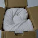 5 STARS UNITED Knee Pillow for Back Sleeping  Memory Foam Cushion for Sciatica Pain Relief  Under Leg Support for Sleeping on Back  Half Moon Bolster for Bed, White (Standard)