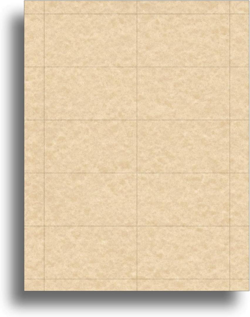 Parchment Style Business Cards - 25 Sheets / 250 Business Cards - 65lb Cover (176 gsm) (Brown)