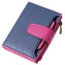 Airkit Small Wallet Women RFID Blocking Soft Leather Bifold Compact Card Holder Wallet for Women with Zipper Coin Pocket 4 ID Window