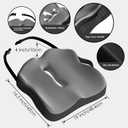 Car Seat Cushion, Extra Large Memory Foam Cushion with Adjustable Strap for Truck Drivers & Long Driving, Orthopedic Sciatica and Tailbone Pain Relief, Comfort Support for Travel Essentials