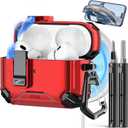Compatible with AirPods Pro 2nd/1st Generation Case,Compatible with Magsafe,Magnetic Automatic Lock with Phone Stand & Cleaning Kit for iPod Pro Charging Case (USB-C/Lightning Cable)