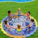 Instraella Splash Pad for Kids and Dogs, 124in Non-Slip Sprinkler Mat 0.5mm Thickened Durable and Foldable Large Pool Summer Fun Outdoor Toys for Dogs and Toddlers Age