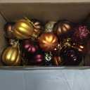 36 Pcs Thanksgiving Pumpkin Hanging Ornaments Fall Tree Decorations Mini Pumpkin Ball Decorations Farmhouse Fall Ornaments for Small Tree for Autumn Halloween Christmas(Yellow)