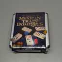 Spin Master Games, Mexican Train Dominoes Set in Aluminum Carry Case, Includes Colorful Trains for Fun-Filled Family Game Night, for Kids & Family, 2-8 Players, for Ages 8 & Up
