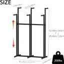 Black Clothes Rack with 6 Straight Arms, Metal Clothing Rack for Hanging Clothes, Freestanding Garment Rack Heavy Duty, 46" to 63" Adjustable Height Retail Clothing Rack for Boutiques Display
