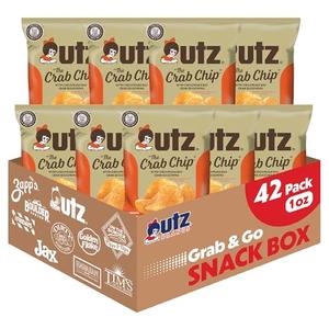 Utz Crab Chips 1 oz. Bags, 42 Count, Crispy Fresh Potato Chips, Perfect for Vending Machines, Individual Snacks to Go, Trans-Fat Free, BBD: 01/05/2026