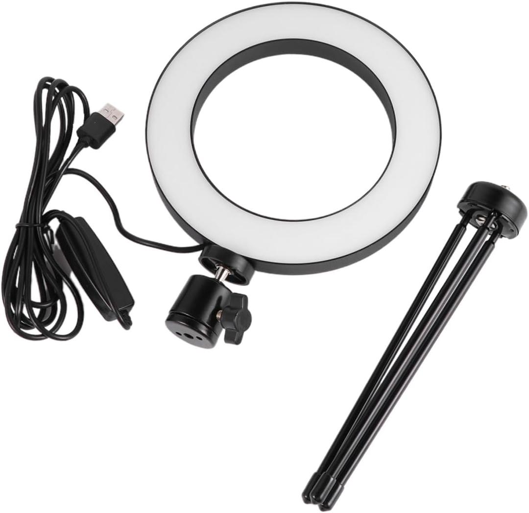 Hemoton 2pcs Led Ring Light Stand Light for Live Streaming and Makeup Selfie Lamp for Night Photography Includes Desktop Tripod and Phone Holder