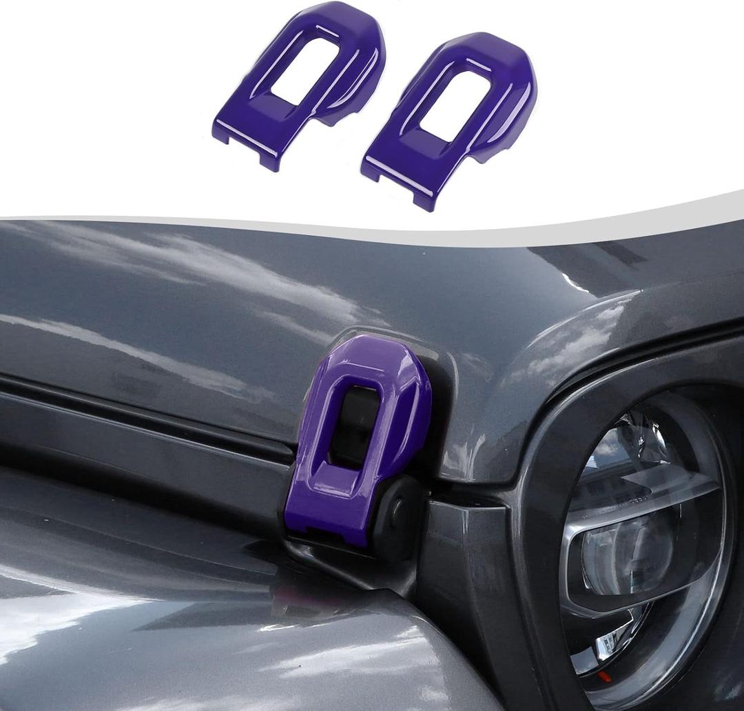 Hood Latch Lock Catch Brackets Cover Trim Fit for 2018-2025 Jeep Wrangler JL JLU & Gladiator JT(Purple)