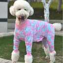 Xqpetlihai Recovery Shirt for Abdominal Wounds or Skin Diseases Bodysuit Dogs Pajamas for Shedding Allergy Anti Licking Pink Bow Surgery Suit for Dogs Female(B-S) (Small (Pack of 1))