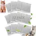 PurifyLogix 12 Pack Universal Odor Eliminator for Hooded Cat Litter Box, Natural Activated Charcoal Filters Refills, Cat Toilet Odor Control Replacement for Automatic Litter Box