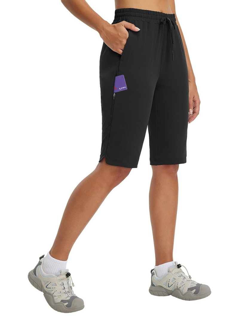 baleaf Women's 13'' Knee Length Hiking Shorts Quick Dry Water Resistant Lightweight Bermuda with Pockets, XL