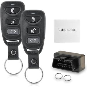 2PC Simple OBD and Remote Key Fob Replacement for Hyundai Elantra 2011 2012 2013 2014 2015 2016 OSLOKA-360T with DIY Instructions Kit