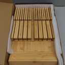 NIUXX Bamboo In-Drawer Knife Block Set for 16 Knives(Not Included), Large Kitchen Detachable Washable Cutlery Slot Organizer Storage Holder for Sharpening Steel and Cutter