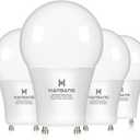 GU24 LED Light Bulb, 5000K Daylight, 60W Equivalent, 900 Lumens CRI 85+, 2 Prong GU24 Light Bulbs A19 Shape, 9W LED Twist and Lock Pin Base with Two Prongs for CFL Replacement, Non-Dimmable 4 Pack