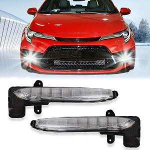 Switchback White/Amber LED Front Fog Daytime Running Lamp w/Dynamic Flash LED Turn Signal light Feature Compatible with Toyota Corolla 2020-2022 SE XSE Hybrid Accessories