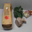 HOYECHI 24" Mini Christmas Tree - Small Tabletop Artificial Xmas Tree with Lights, Star Treetop, Ornaments Balls, DIY Decorations - Green & Gold