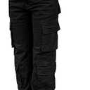 Cargo Pants for Women High Waisted Casual Pants Baggy Y2k Straight Wide Leg Pants with Pockets Streetwear, Black, XL