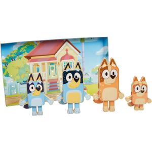 Bluey Wooden Character Figures  4 Colorful Wooden Figures  FSC Certified for Children 3 Years and Up Bluey Wooden Character Figures  4 Colorful Wooden Figures  FSC Certified for Children 3 Years and Up