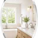 Bathroom Mirror for Over Sink, 20x28 Inch Oval Frameless Mirror