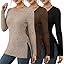 3 Pcs Women V Neck Sweater Winter Long Sleeve Shirts Lightweight Tunic Sweaters for Women 2026