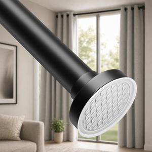 ALLZONE Tension Curtain Rods for Windows 40 to 157 Inches, Extra Long Curtain Rods No Drilling, No-Slip Tension Rod Hold Up to Heavy Drapes, Perfect for Bathroom, Bedroom, Patio & Room Divider, Black