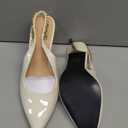 iiimmu Women's Stiletto Heels Closed Pointed Toe 4 in Heels for Women Patent Leather Pumps with Chain Wedding Party Dress Prom Heels Slingback Pumps, 8