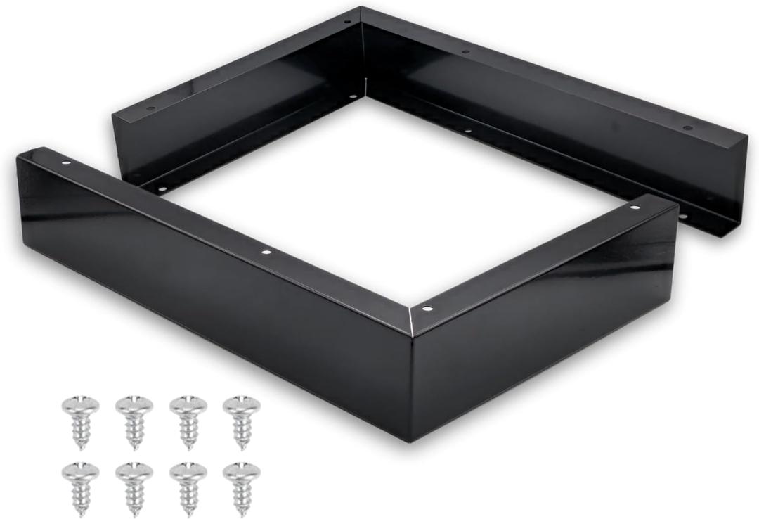 Universal Microwave Trim Kit - Black metal Microwave Filler Kit Fits Most Built In Microwaves- Fills Over the Range Microwave Oven Cabinet Gap - 15.75D x 10.75H x 2.95W