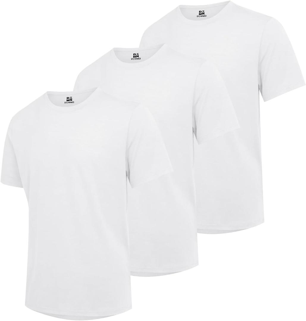 Mens T-Shirts Multi Pack Crewneck Cotton Tee Short Sleeve Classic Pullover Basic Summer Tops (White, S)