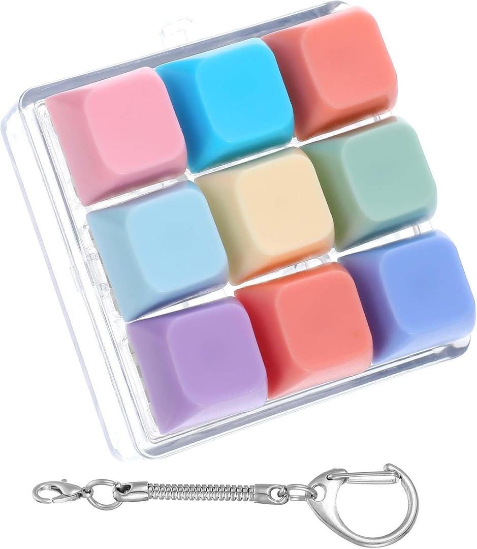 Keyboard Fidget Props, Fidget Clicker Keyboard Keychain Decompression Tool, Dual Sound Keyboards, Quiet & Loud Fidgets Keyboards for Stress Relief, Button Fidgets Gifts for Pass Time (Multicolor)