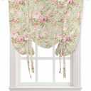 Spring Flower Tie Up Curtains for Window, Thermal Insulted Balloon Shade Adjustable Rod Pocket Curtains Valance Panels for Kitchen Bathroom Caf 34 x 45 Botanical Leaves Morden Rustic Garden Herbs