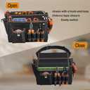 Tool Belt with Reflective Stripes - Adjustable Waist Belt & Shoulder Strap, 1680D Waterproof Oxford Fabric, Tool Pouch Belt with Stronger Long-Lasting for Electricians, Plumbers, Handymen, DIY