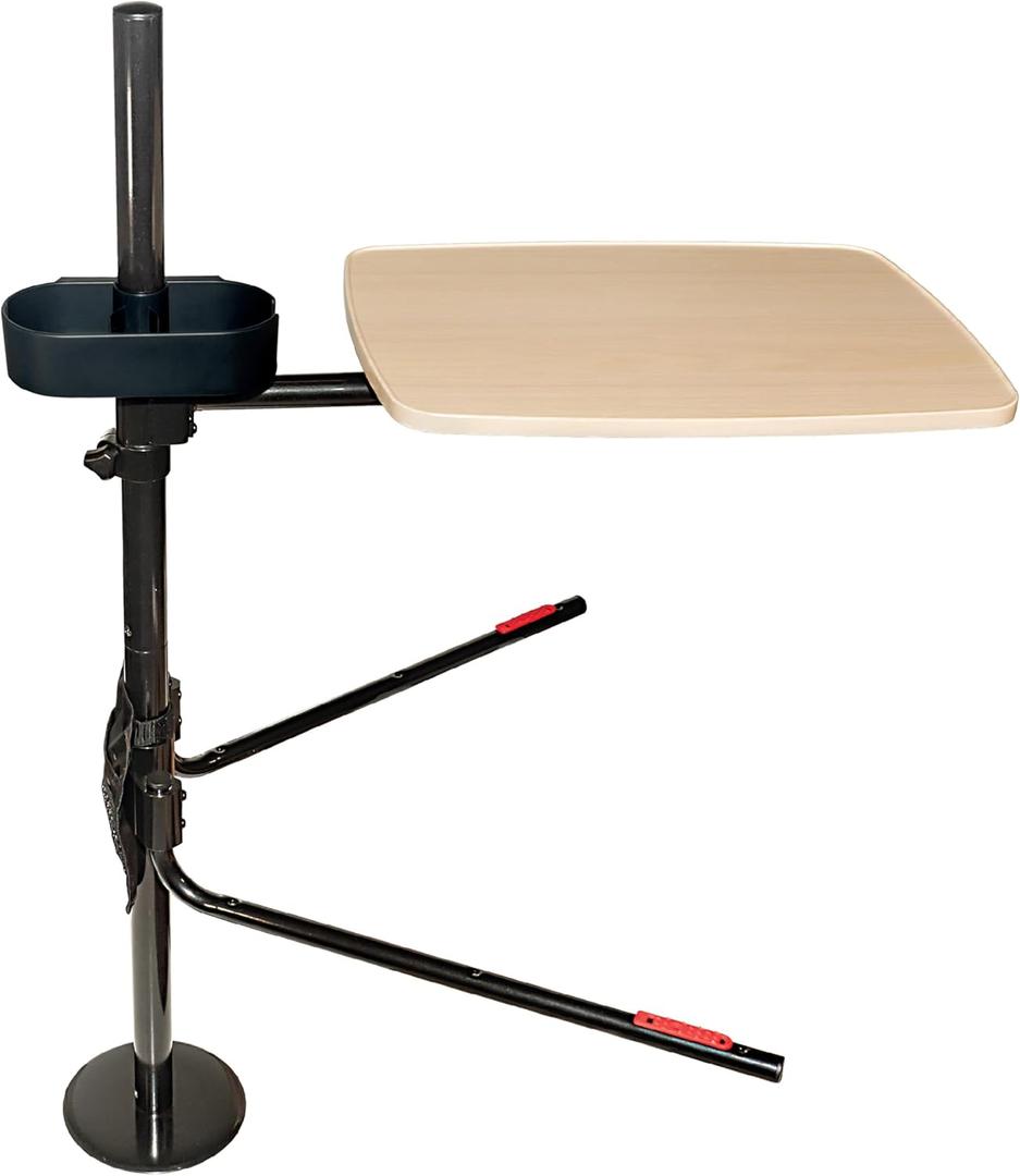 Stander EZ Swivel Overbed Table, Adjustable Medical Lap-Desk and Large Bedside-Tray with Cupholder, Tablet Holder & Organizer Pouch, 360 Degree Rotating Tray & Laptop Computer Desk for Home Beds