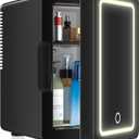 Mini Fridge 6L for Bedroom, Makeup Little Refrigerator with LED Light Portable Cosmetic Fridge for Dorm and Office, Desk Personal Cooler for Beauty Skincare Product and Food, Black