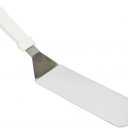 Turner Spatula with White Handle for Griddle Grill, 8 x 3-Inch Stainless Steel Solid Flexible Blade Turner with Plastic Handle, Commercial Grade Spatula by Betolla
