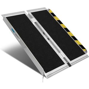 Protable wheelchair ramp 3FT,Non-Slip Folding Aluminum Handicap Ramps,Threshold Ramp for home,Holds up to 600lbs,Wheelchair ramp for steps,Mobility Scooter,Doorways (3FT Useing Height 3-9inch)